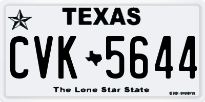TX license plate CVK5644