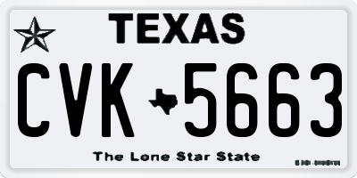 TX license plate CVK5663