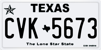 TX license plate CVK5673