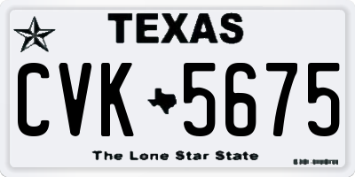 TX license plate CVK5675