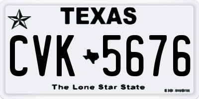 TX license plate CVK5676