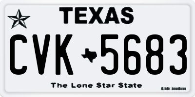 TX license plate CVK5683