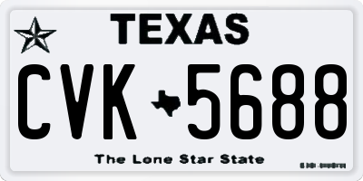 TX license plate CVK5688