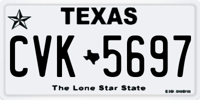 TX license plate CVK5697