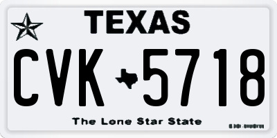 TX license plate CVK5718