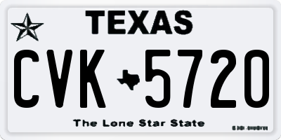 TX license plate CVK5720