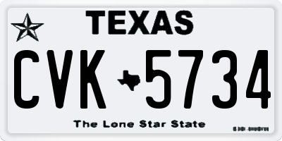 TX license plate CVK5734