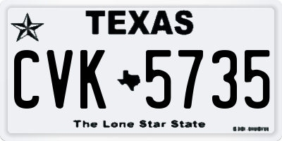 TX license plate CVK5735