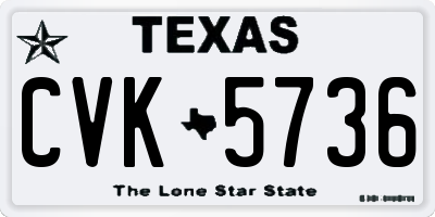 TX license plate CVK5736