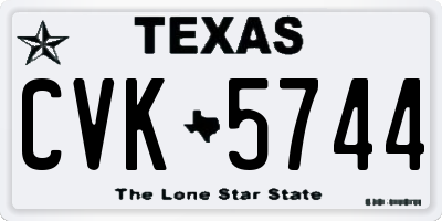 TX license plate CVK5744