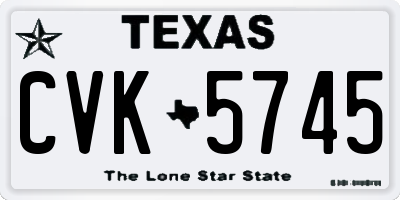TX license plate CVK5745