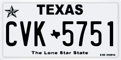 TX license plate CVK5751