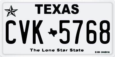 TX license plate CVK5768