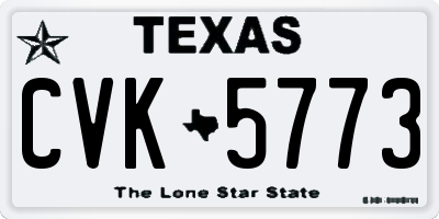 TX license plate CVK5773