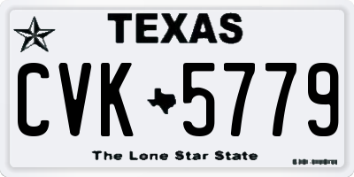 TX license plate CVK5779
