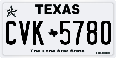 TX license plate CVK5780