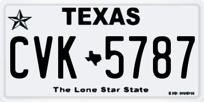 TX license plate CVK5787