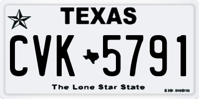 TX license plate CVK5791