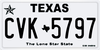 TX license plate CVK5797
