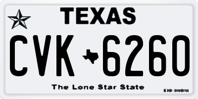 TX license plate CVK6260