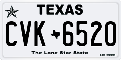 TX license plate CVK6520