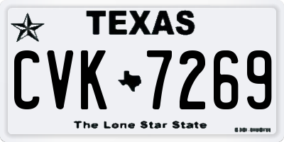 TX license plate CVK7269