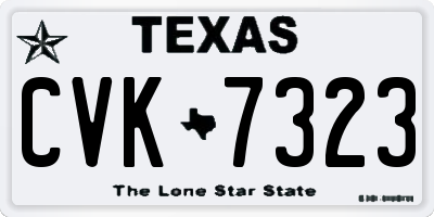 TX license plate CVK7323