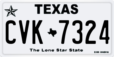 TX license plate CVK7324