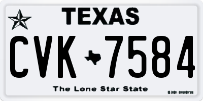 TX license plate CVK7584