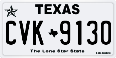 TX license plate CVK9130