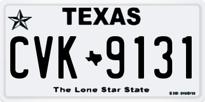 TX license plate CVK9131
