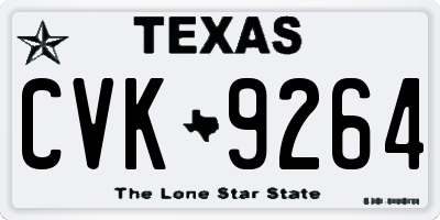 TX license plate CVK9264