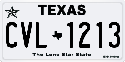 TX license plate CVL1213