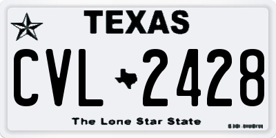 TX license plate CVL2428