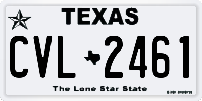 TX license plate CVL2461