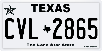 TX license plate CVL2865