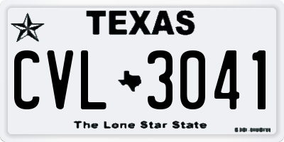 TX license plate CVL3041
