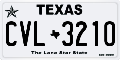 TX license plate CVL3210