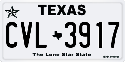 TX license plate CVL3917