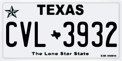 TX license plate CVL3932