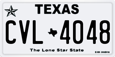 TX license plate CVL4048