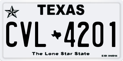 TX license plate CVL4201