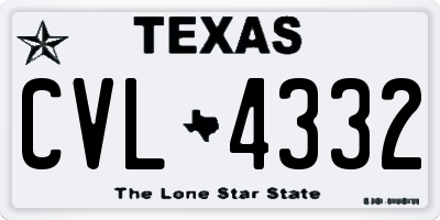 TX license plate CVL4332