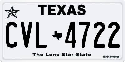 TX license plate CVL4722