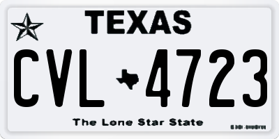 TX license plate CVL4723