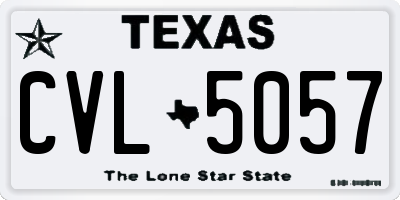 TX license plate CVL5057