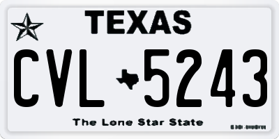 TX license plate CVL5243