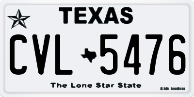 TX license plate CVL5476