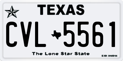 TX license plate CVL5561