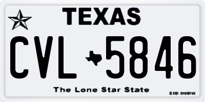 TX license plate CVL5846